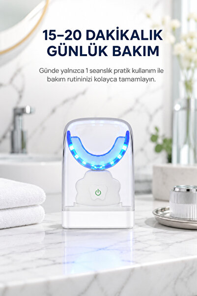 PiranTech M08 LED Mavi Işık Diş Beyazlatma Cihazı | Evde Profesyonel Ağız Bakımı