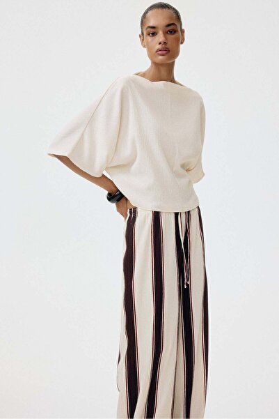 H&M Crinkled boat-neck top