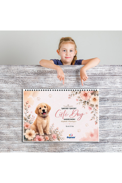 express planlayıcı 2026-2027 53-Week Planner with Academic Calendar - Cute Dog