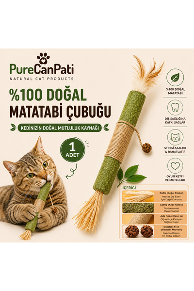 PureCanpati Matatabi & Catnip Kedi Oyuncağı – Doğal Oyuncak& Diş Kaşıyıcı