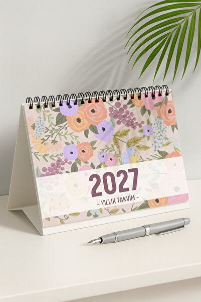 Eldesen Tasarım 2027 Masa Takvimi Spiralli A5 (21X16CM) Büyük Boy / Resmi Tat...