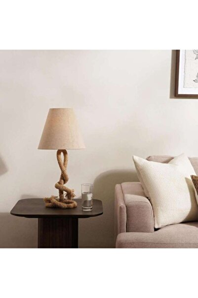 PAN HOME مصباح طاولة أوكرا E27 مقاس 30×60 سم - طبيعي