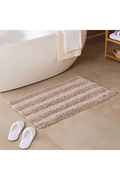 PAN HOME سجادة حمام من القطن التركي الشنيل من هافن سوفت مقاس 60×90 سم - بيج