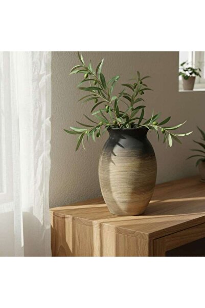 PAN HOME مزهرية كاسبيان من التيراكوتا 19×19×27 سم - أسود وبني