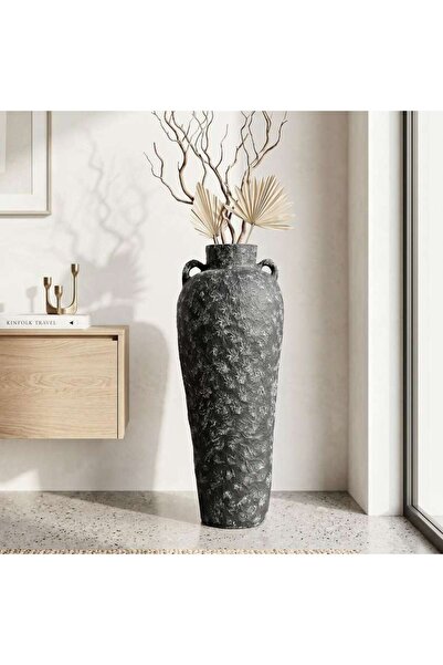 PAN HOME Artenia Paper Mache Abstract Textured Handpainted Floor Vase 41x41x1...