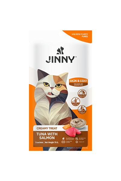 Cream Treat Skin & Coat Ton ve Somon Balıklı Krema Kedi Ödülü 5x15 Gr