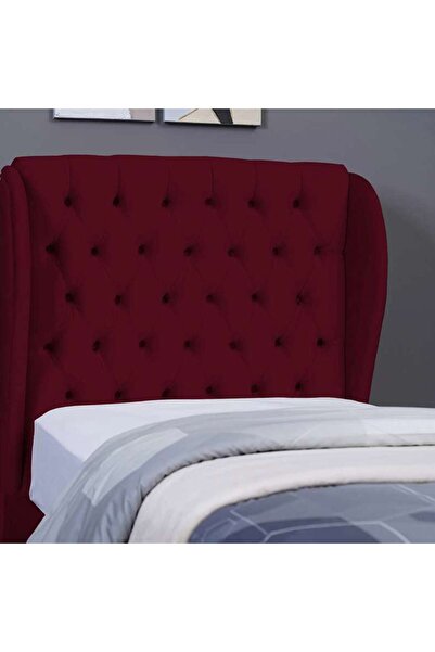 PAN HOME لوح رأس السرير بلوتو مخملي بلون كستنائي L-90: ارتفاع 125 سم