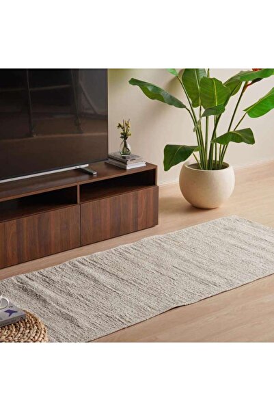PAN HOME سجادة ريجاليا منسوجة 80×240 سم - لون عاجي