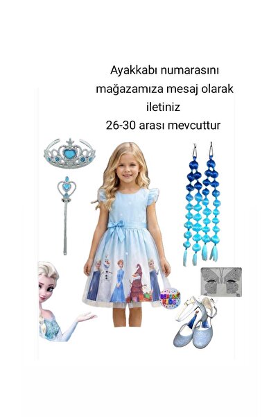 bemora kids Elsa Anna Frozen Dress Blue Dress Elsa Anna Printed Dress + Blue ...