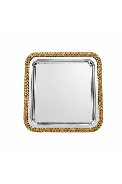 Simply Now Premium Wicker Weave Series 6-Piece Square Presentation Tray 23X23 cm Promise Engagement Coffee Presentation Tray