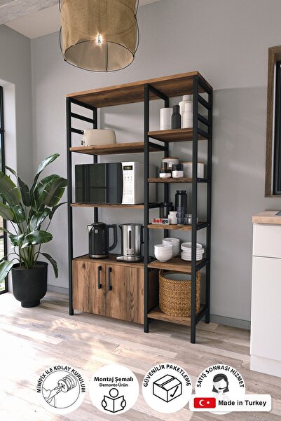Bofigo Kitchen Stand With 2 Doors And 8 Shelves Coffee Corner Kitchen Rack Ki...