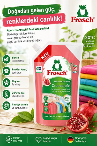 Frosch Granatapfel Nar Özlü Renkli Çamaşırlar İçin Sıvı Çamaşır Deterjanı 1,5...