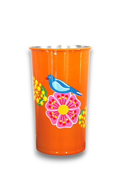 DEDEMİN EMAYELERİ Cup of Orange with Birds