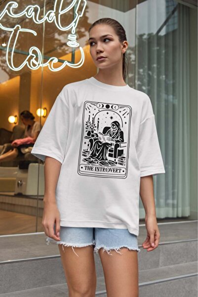 buzagi tasarım ürünleri Sarcastic Oversize Unisex White T-Shirt