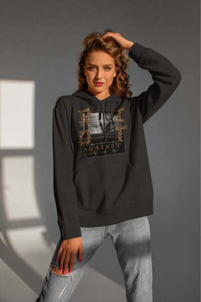 buzagi tasarım ürünleri Urban Streetwear Digital Print Hooded Unisex Sweatshirt