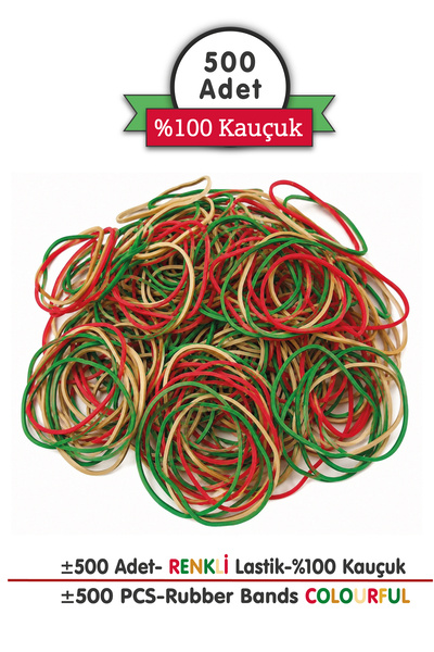 PackMai Ambalaj-paket Lastiği Karışık Renkli (±500 ADET)%100 Kauçuk|100 Gr(OK...