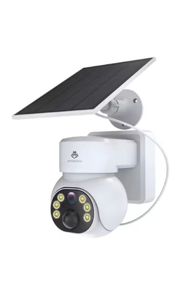 Spionescu Cameră de supraveghere cu panou solar, Q18, 4G, 2MP, detector de mi...