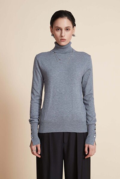 Yola Solid Turtleneck Long-Sleeve Top