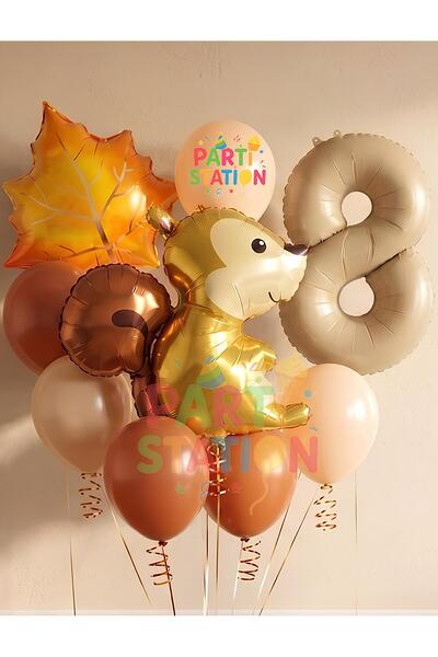 Parti Station Squirrel Autumn Woodland Forest Animals 8 Years Old Balloon Set...