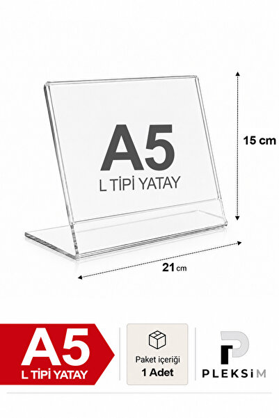 ulusoypleksi 1 Adet A5 L Tipi Yatay 21X15 Cm Şeffaf Pleksi Föylük Resimlik St...
