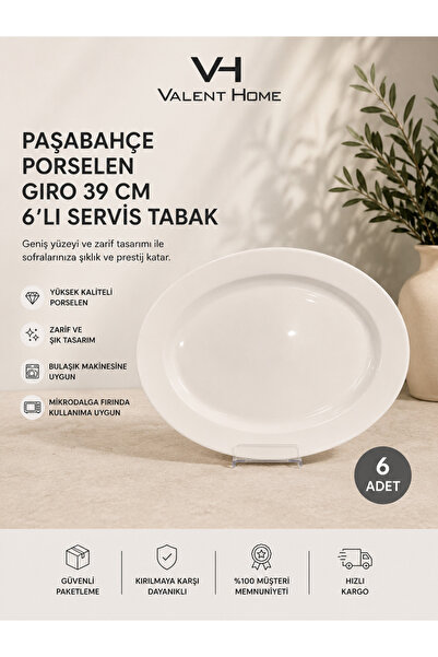 Paşabahçe Porselen GIRO 39 cm  6'lı Servis Tabak