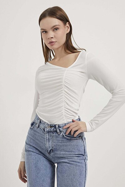 Arma Life Armalife 1500 Asymmetric Necklined Drawn-Up Women's Blouse
