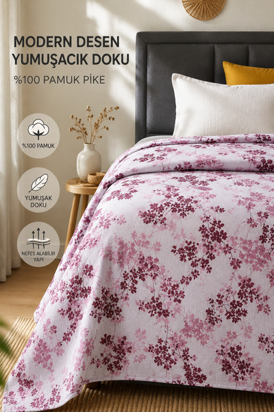 Senpai Punch Double Cotton Four Season Pique Bedspread 200X240 cm |   Tree of...