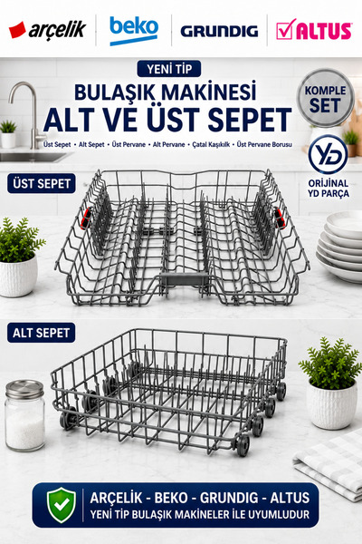 ÖZ BEYAZ EŞYA Beko BM 6046 B  BULAŞIK MAKİNESİ ÜST SEPET +ALT SEPET TAKIM