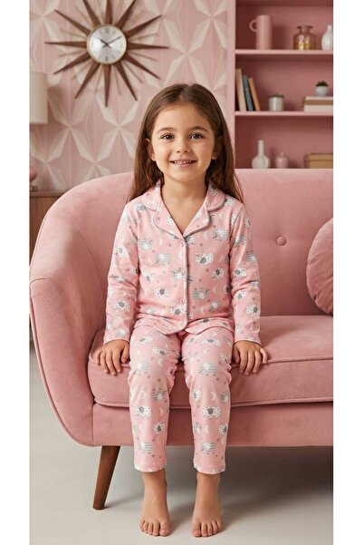 Çamaşır Bahçesi Set de pijamale pentru copii, cu mâneci scurte, cu model și n...