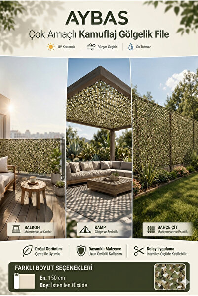 Aybas Lazer Kesim Balkon Perdesi Rüzgar Geçiren Mahremiyet Brandası ve Gölgel...