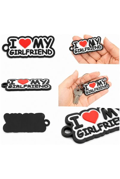 Yapı3D I Love My Girlfriend Written Keychain Hard Plastic |   Lover Themed Keychain |   Accessory