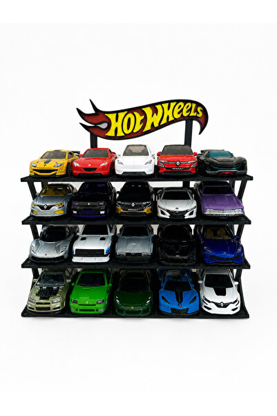 Reborn 3D hotwheels 1/64 Ölçek Model Araç Standı 20 Araçlık Koleksiyon Sergil...