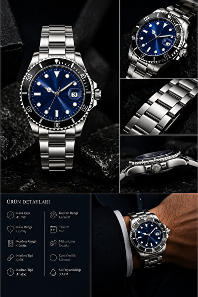 Reddington Men's Steel Band Calendar Wristwatch