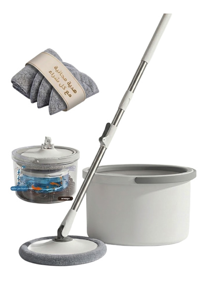 Cady One 360 Degree Rotating Magic Mop and Bucket Set with 4 Microfiber Pads ...