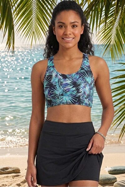 SUERTO Women's Shorts Skirted Badi Bikini Set (Badi Underwear Part Sewn, Ches...