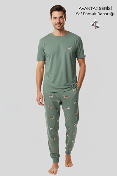 Aytuğ&Mısırlı Cotton Short Sleeve Pajama Set Green