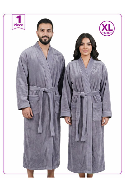 Donetella Unisex Bathrobe XL Size , Kimono Collar, Absorbent Quick Dry Microf...