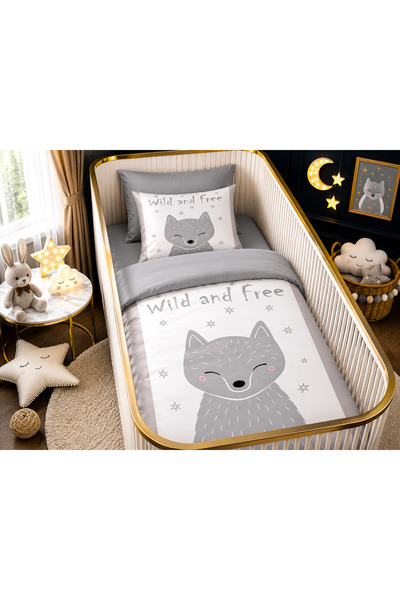 Fabeteks Wild and Free Fox Single Digital Baby Bedding Set