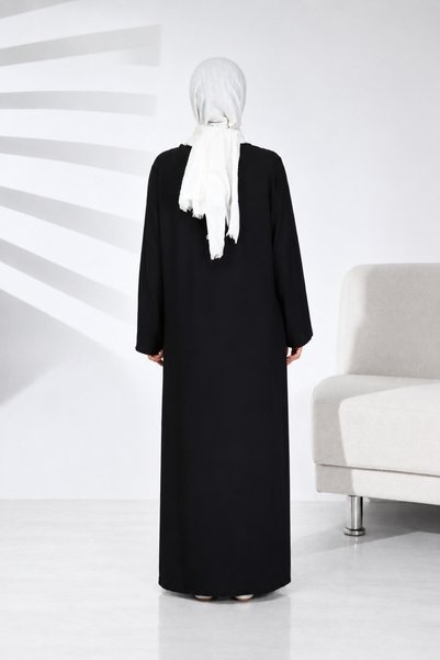 Generic Brand Women's Solid Color Zippered Viscose Prayer Dress