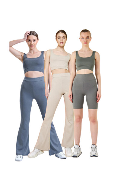 THIFF GYMWEAR Rebrasto četvrtasti izrez Elastično Pleteno Skraćeni kroj Trode...