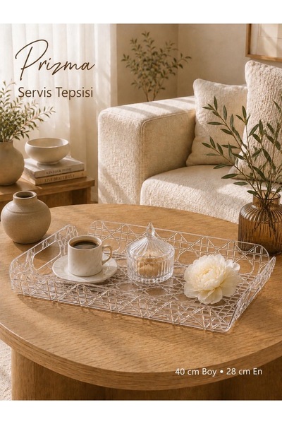 Galeriyo Kristal Prizma Servis Tepsisi
