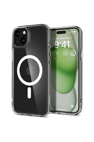 Spigen Калъф Husa за iPhone 15 Plus - Ultra Hybrid MagSafe - Бял