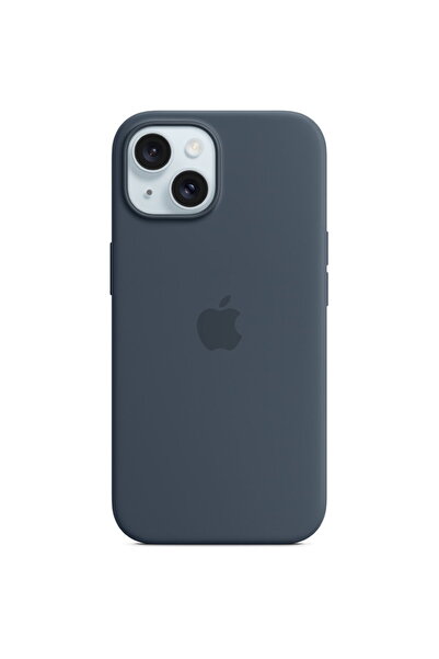 Apple Silicone Case with MagSafe pentru iPhone 15, Storm Blue