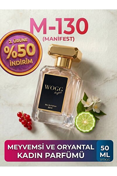 WOGG PARFÜM M130 Manifest | Uzun Süre Kalıcı Kadın Parfüm | Yaz Kokusu | Berg...