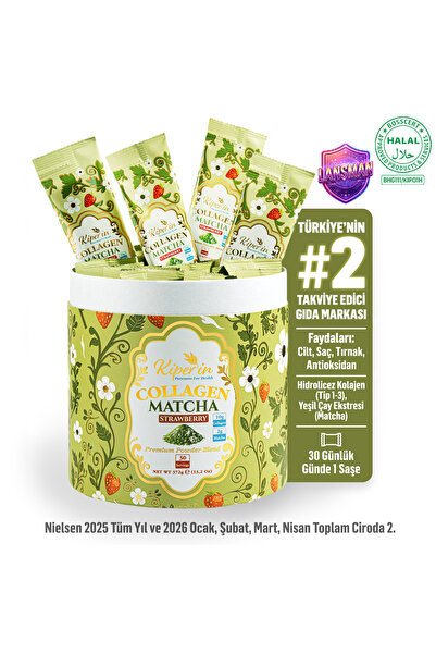 Kiperin Double Hydrolyzed Powder Collagen Peptides (10Gr) & 2Gr Pure Matcha |...