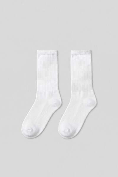 ablukaonline Unisex Basic Kolej Tenis Çorap Beyaz