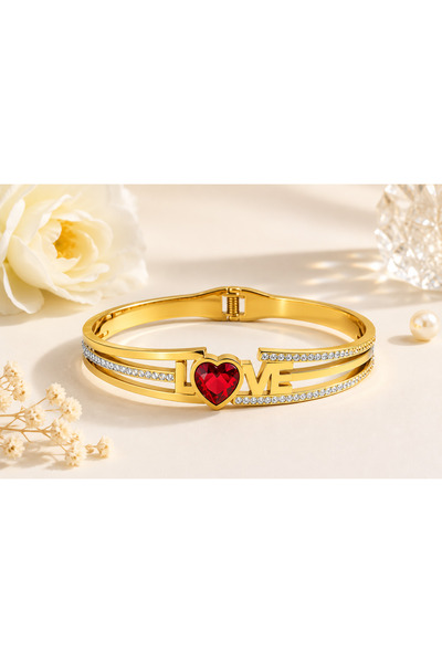Archhazel Jewelery Love Rhinestone Steel Clamp