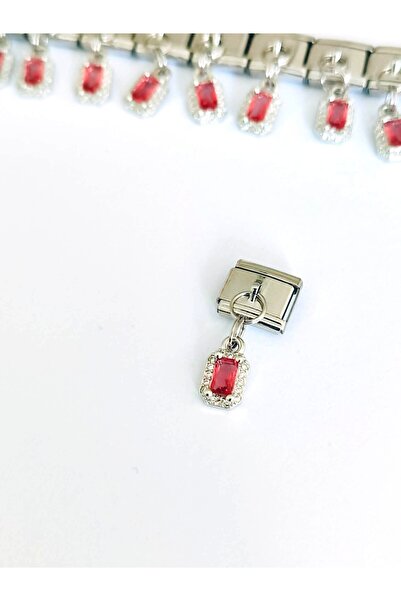 Umrece Red Baguette Stone Charm