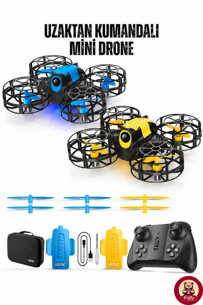 giffy Uzaktan Kumandalı Mini Drone Işıklı Şarjlı Takla Atabilen 360° Dönüş Ya...