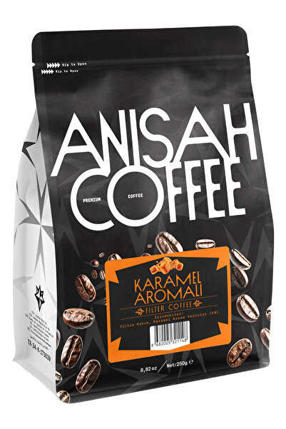 Anisah Coffee قهوة فلتر متوسطة الحجم بنكهة الكراميل خالية من السكر 250 جرام